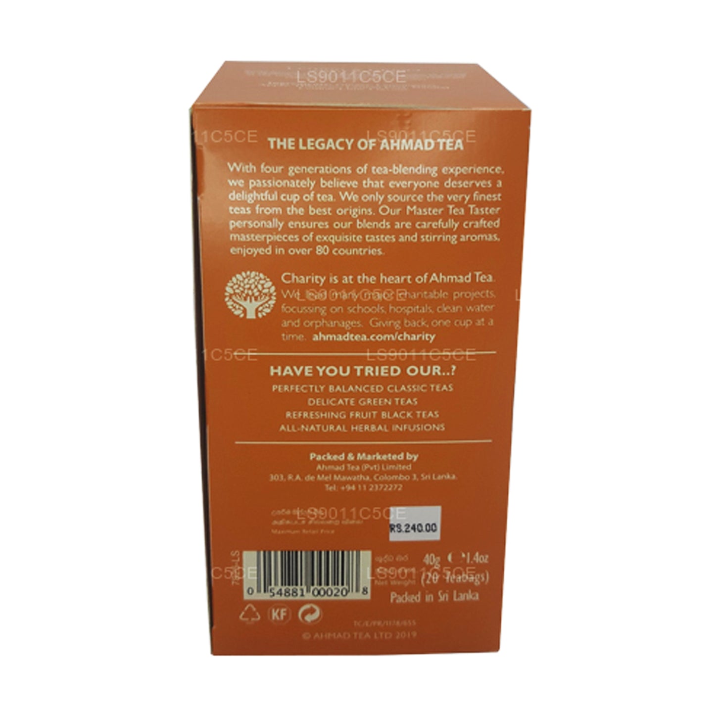 Ahmad citroen- en gemberthee (40 g) 20 theezakjes van folie