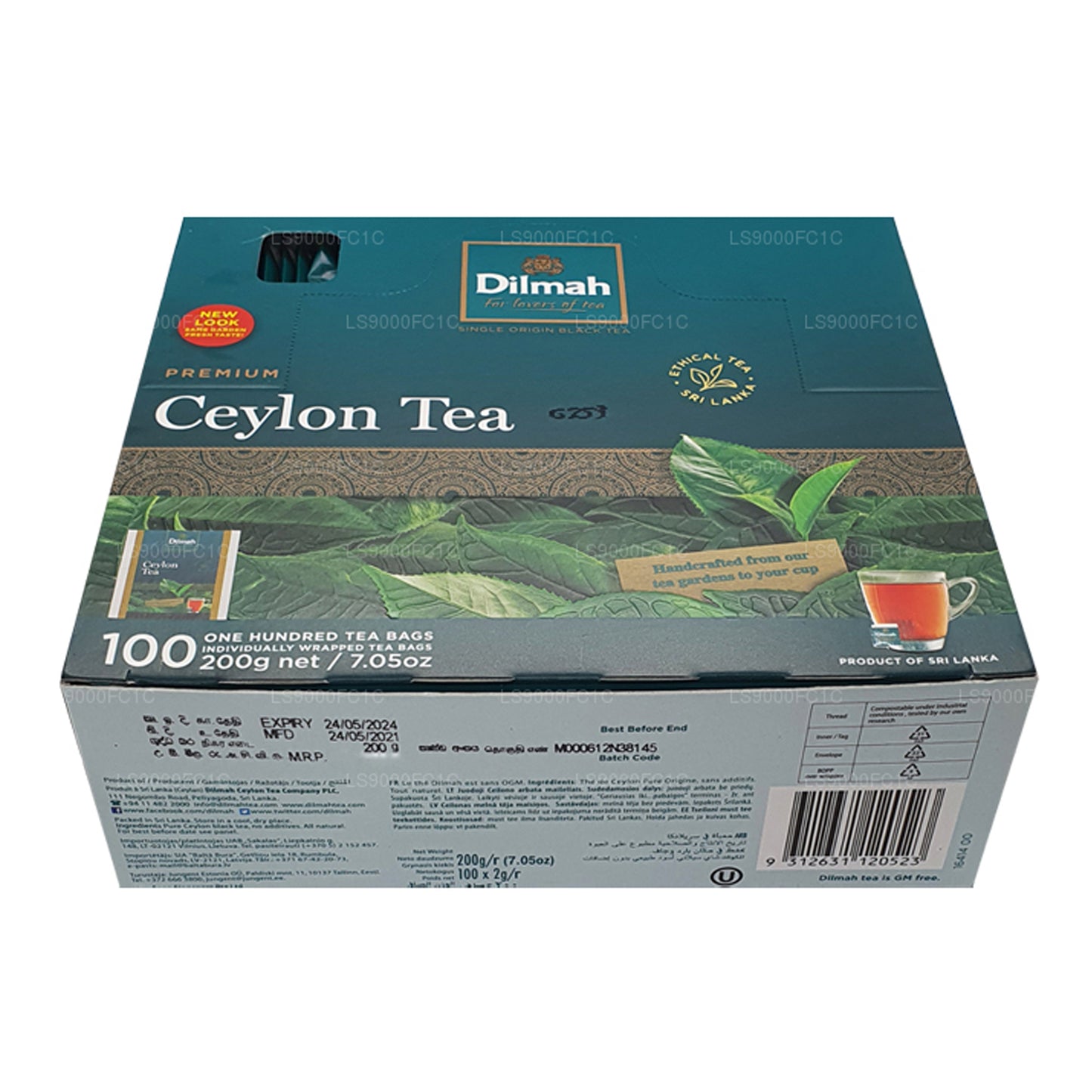 Dilmah Premium Ceylon-thee, individueel verpakt 100 theezakjes (200 g)