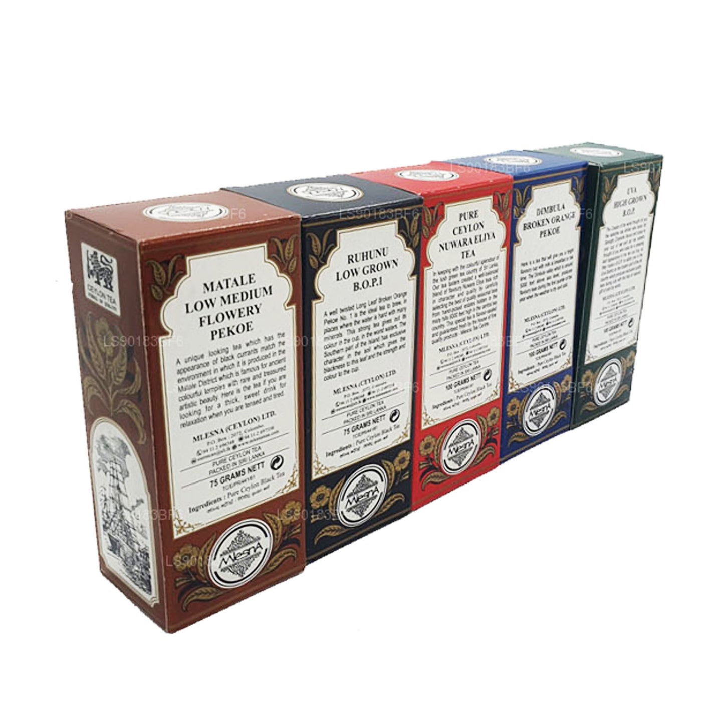 Mlesna Matale Ruhunu Nuwara Eliya Dimbula Uva Ceylon zwarte thee (450 g)