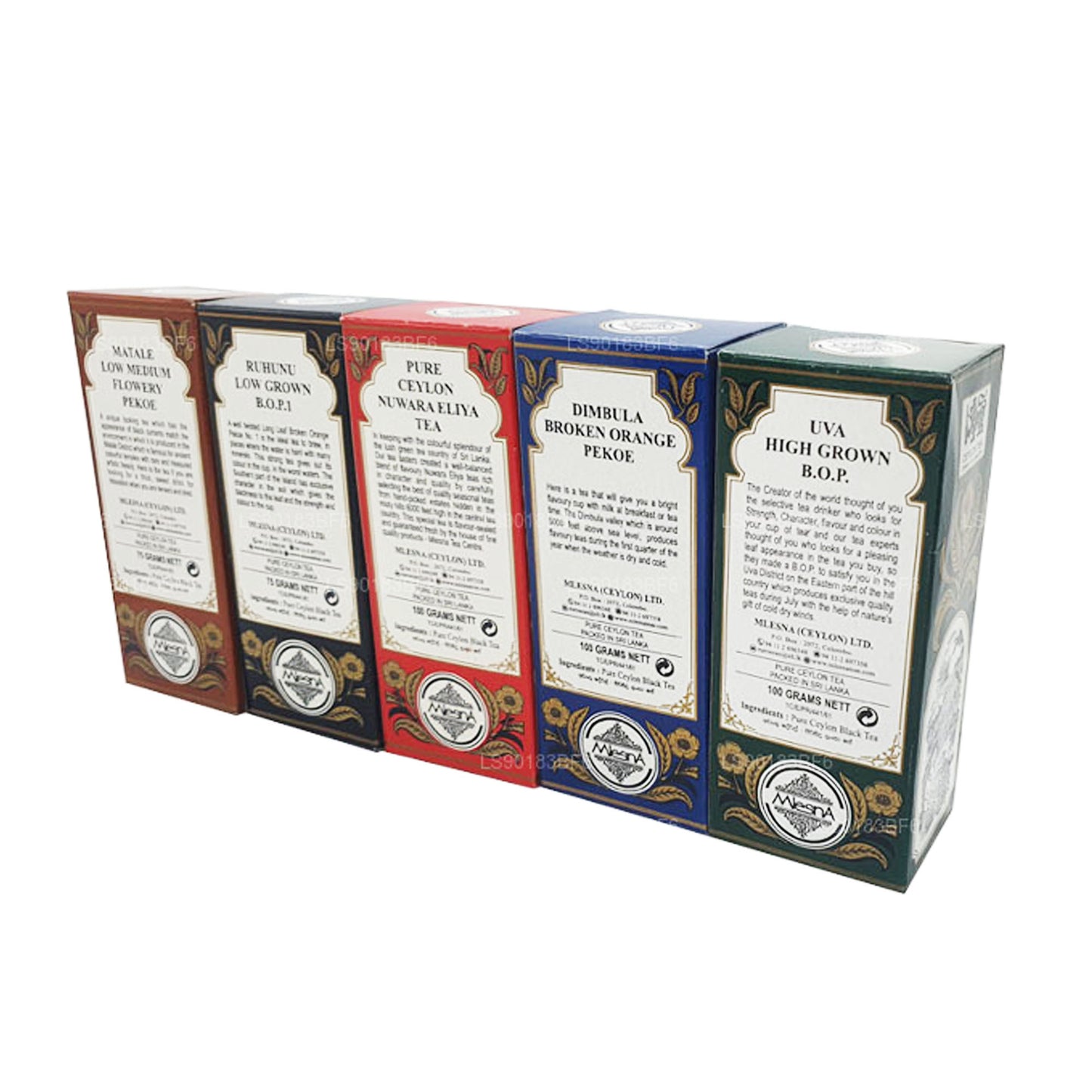 Mlesna Matale Ruhunu Nuwara Eliya Dimbula Uva Ceylon zwarte thee (450 g)