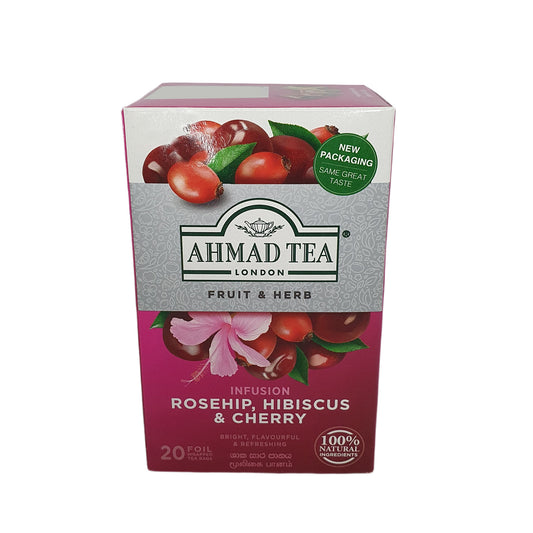 Ahmad rozenbottel, hibiscus en kers (40 g) 20 theezakjes in folie