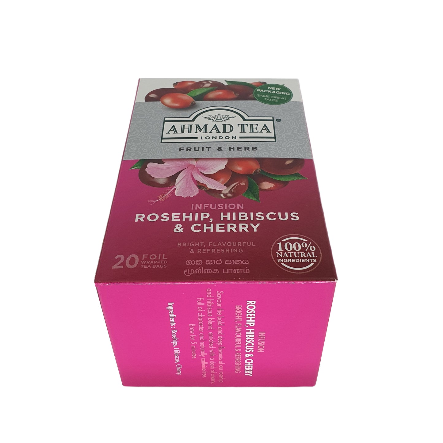 Ahmad rozenbottel, hibiscus en kers (40 g) 20 theezakjes in folie