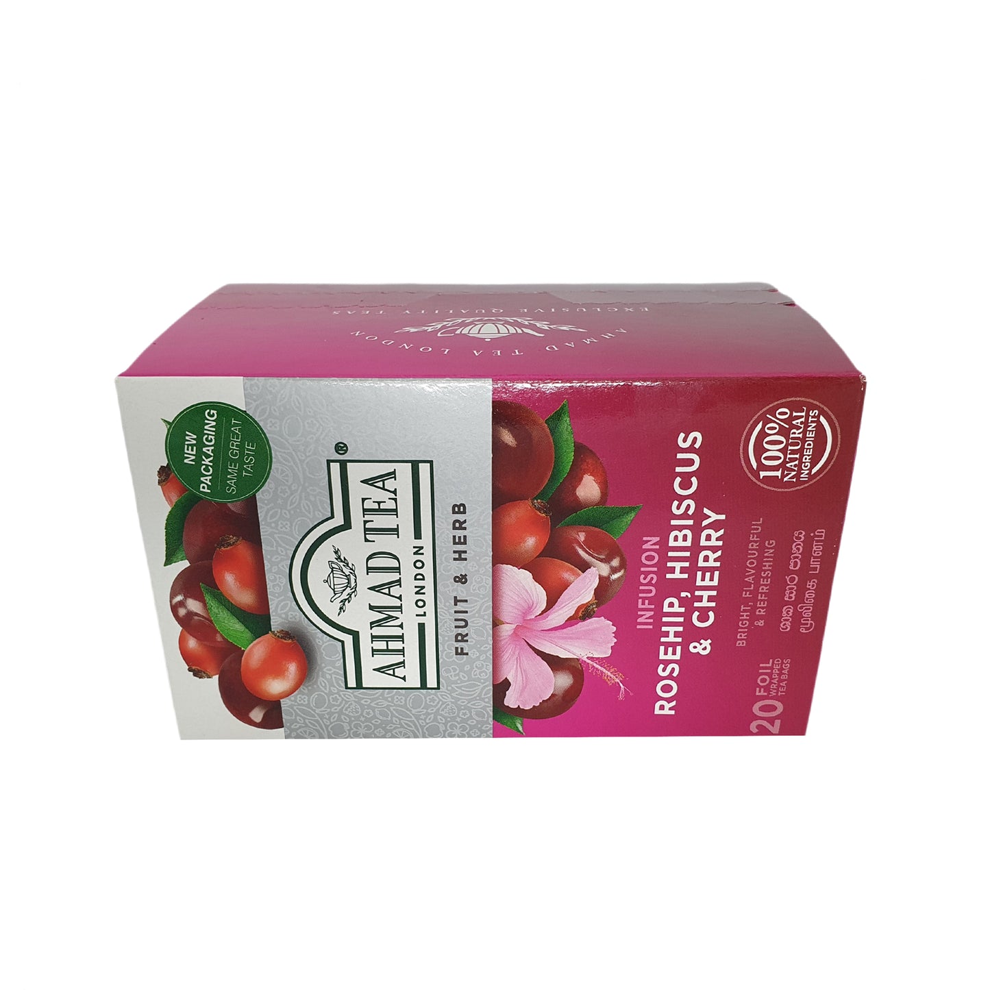 Ahmad rozenbottel, hibiscus en kers (40 g) 20 theezakjes in folie