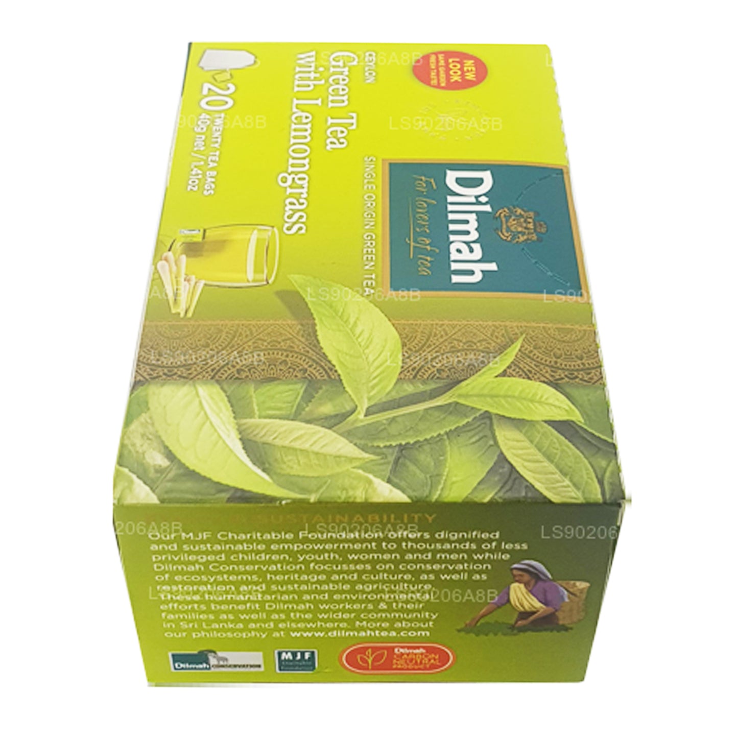 Dilmah Pure Ceylon groene thee met citroengrasthee (40 g) 20 theezakjes