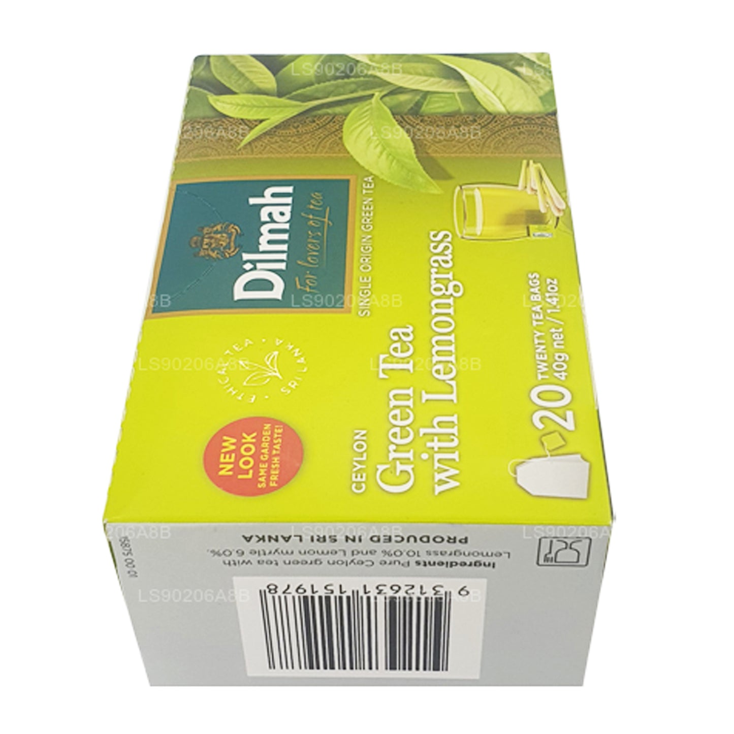 Dilmah Pure Ceylon groene thee met citroengrasthee (40 g) 20 theezakjes