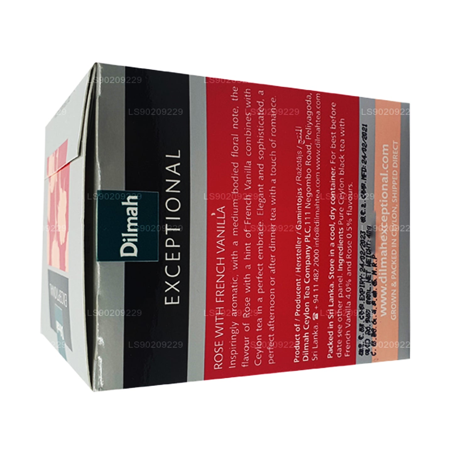 Dilmah Exceptional Rose met Franse vanille (40 g) 20 theezakjes