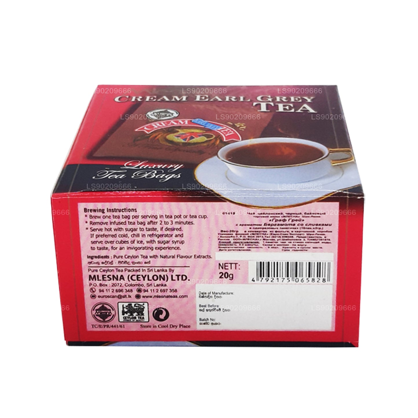 Mlesna Cream Earl Grey Tea (20 g) 10 luxe theezakjes