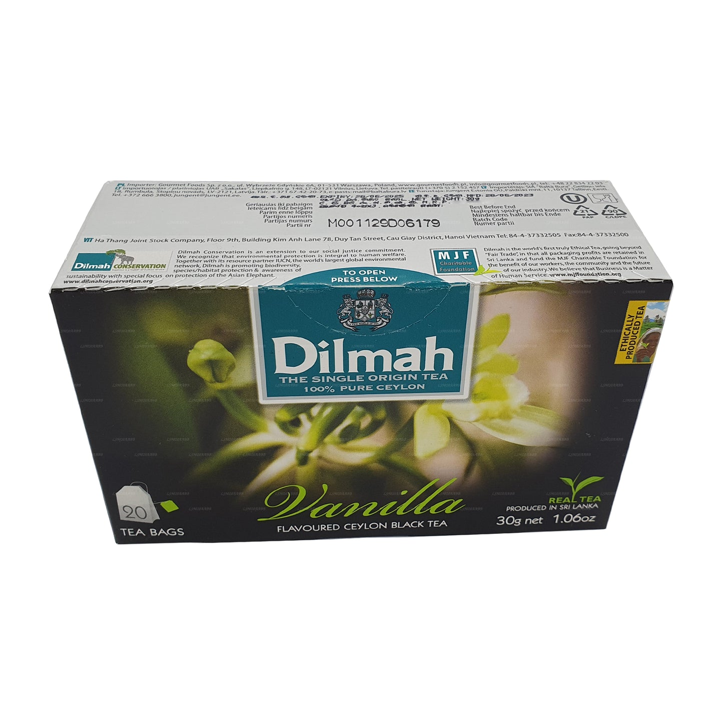 Dilmah thee met vanillesmaak (40 g) 20 theezakjes