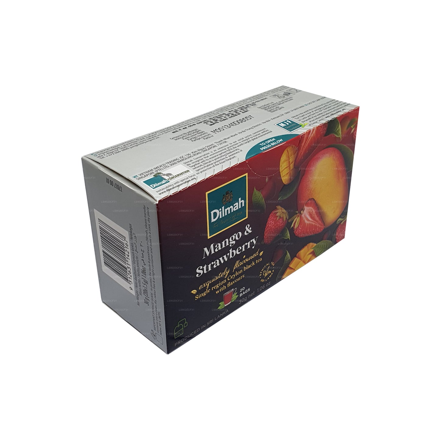 Dilmah thee met mango- en aardbeiensmaak (30 g) 20 theezakjes