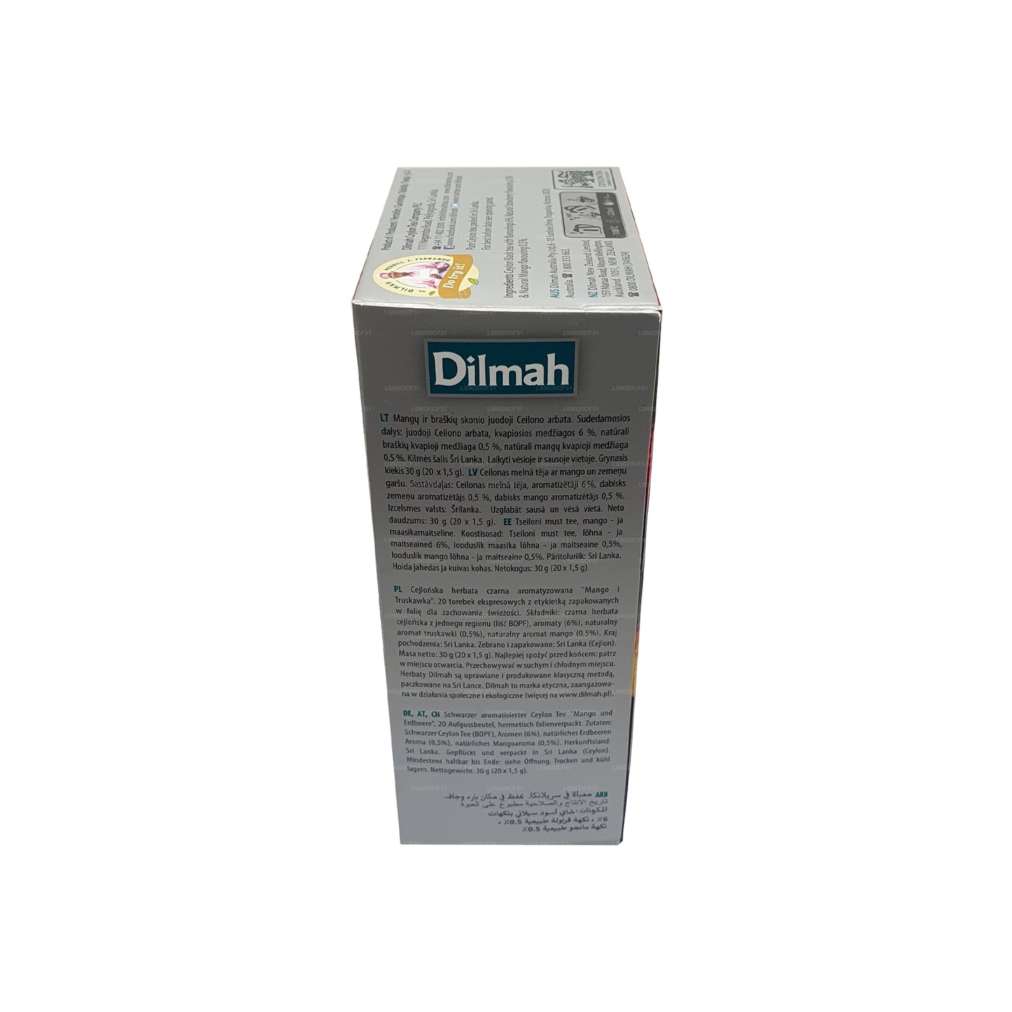 Dilmah thee met mango- en aardbeiensmaak (30 g) 20 theezakjes