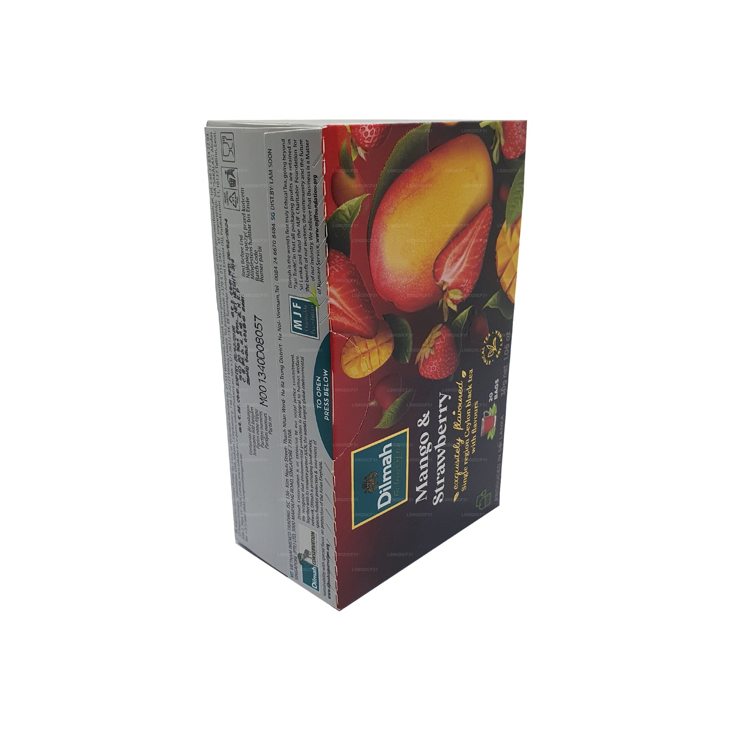 Dilmah thee met mango- en aardbeiensmaak (30 g) 20 theezakjes
