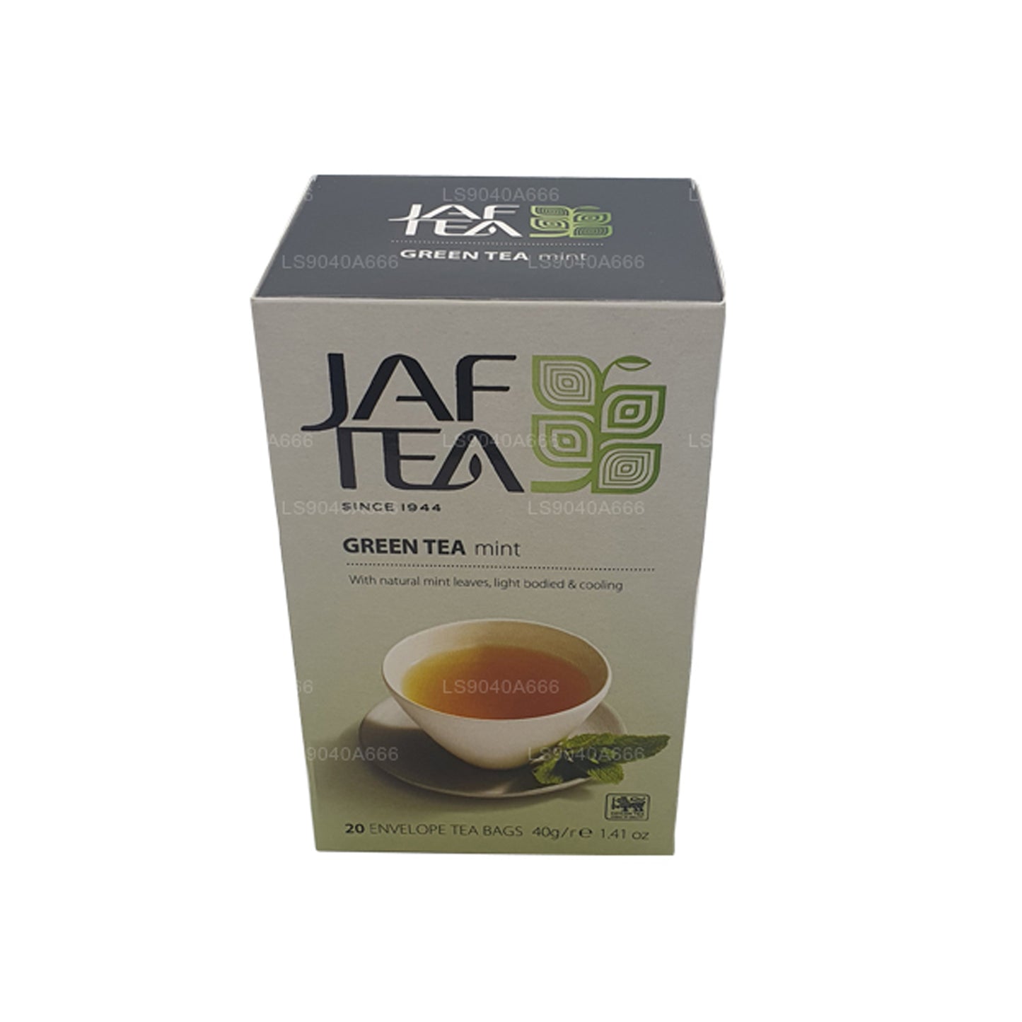 Jaf Tea Pure Green Collection Groene Thee Muntfolie Envelop theezakjes (40 g)