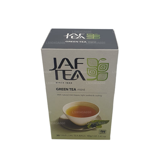 Jaf Tea Pure Green Collection Groene Thee Muntfolie Envelop theezakjes (40 g)