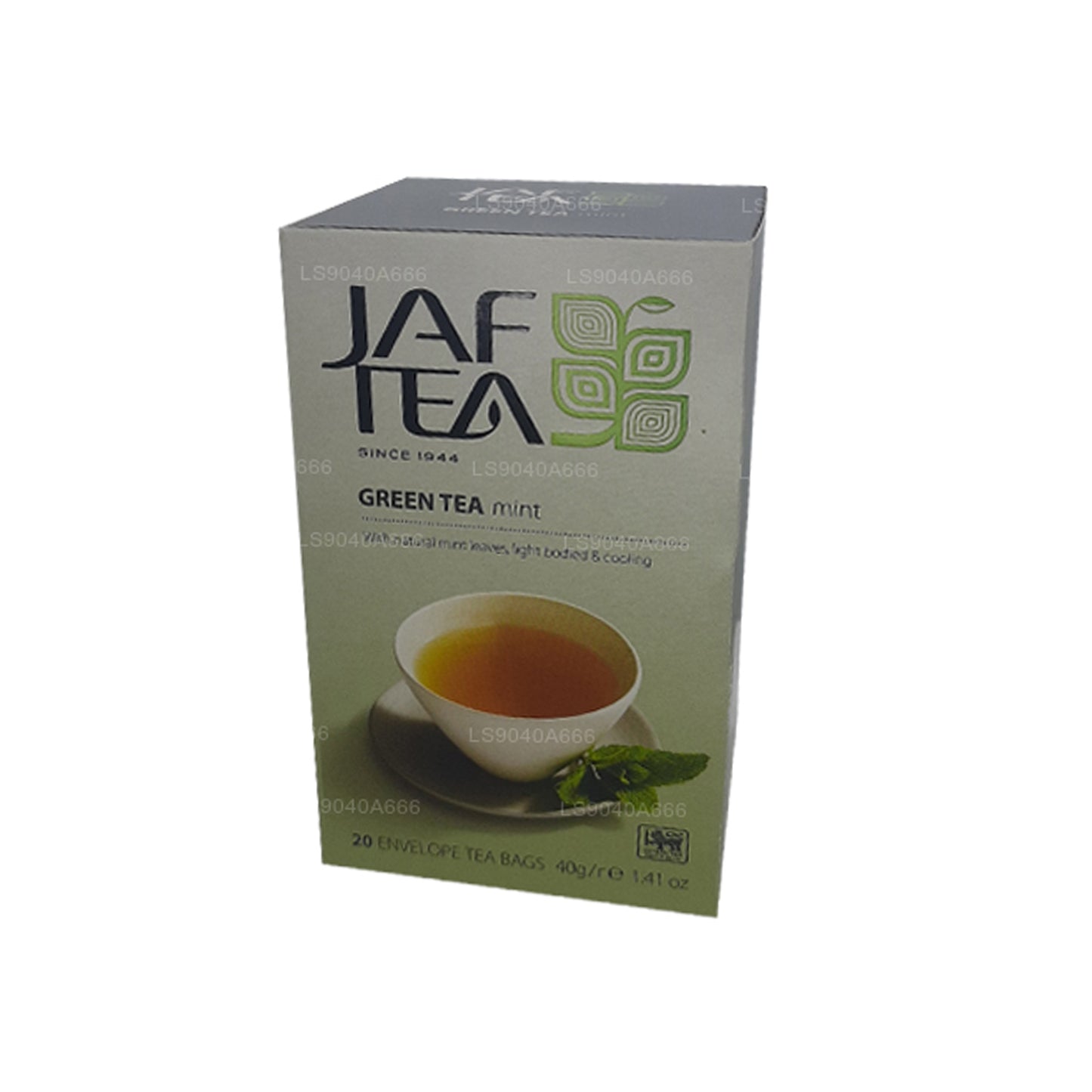 Jaf Tea Pure Green Collection Groene Thee Muntfolie Envelop theezakjes (40 g)