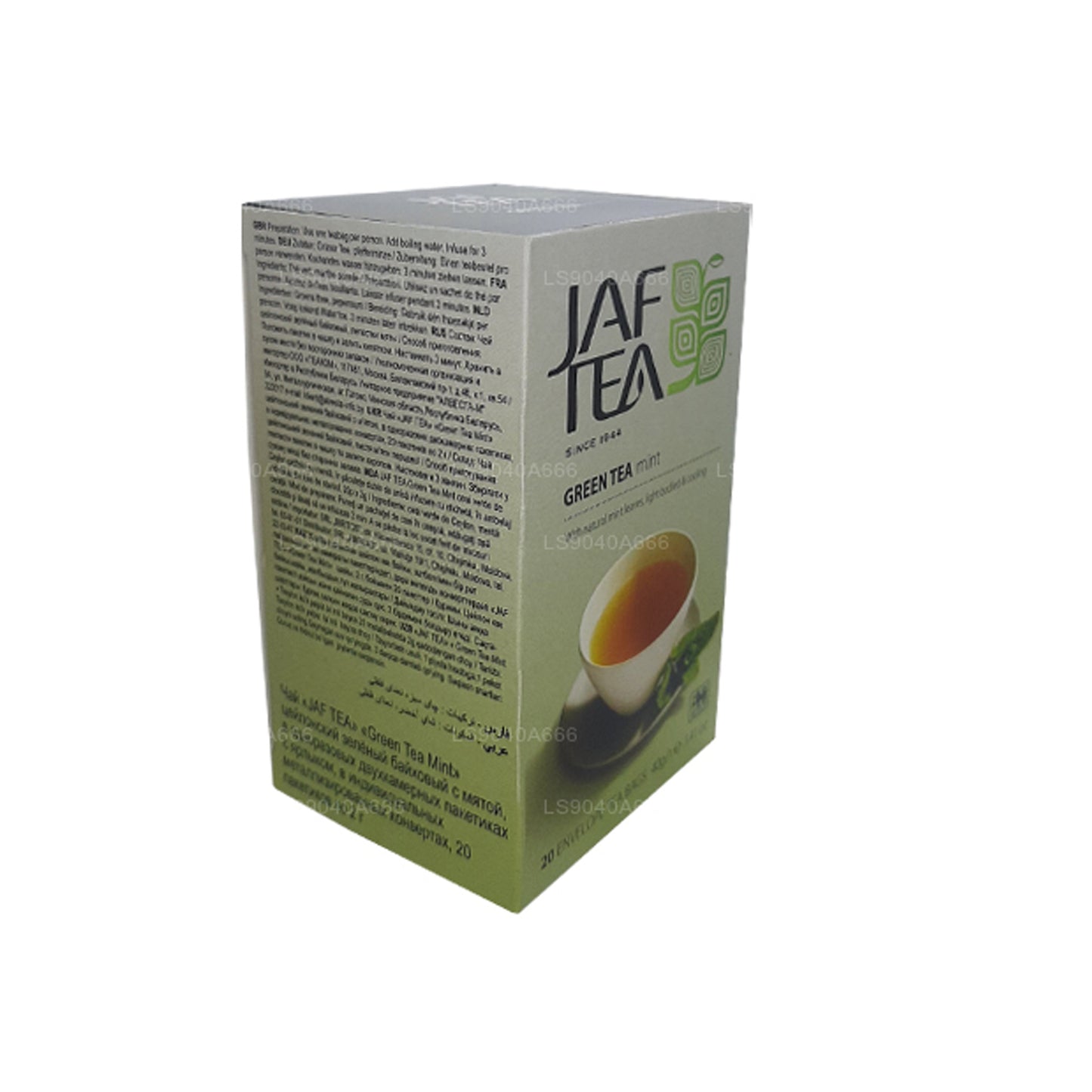Jaf Tea Pure Green Collection Groene Thee Muntfolie Envelop theezakjes (40 g)