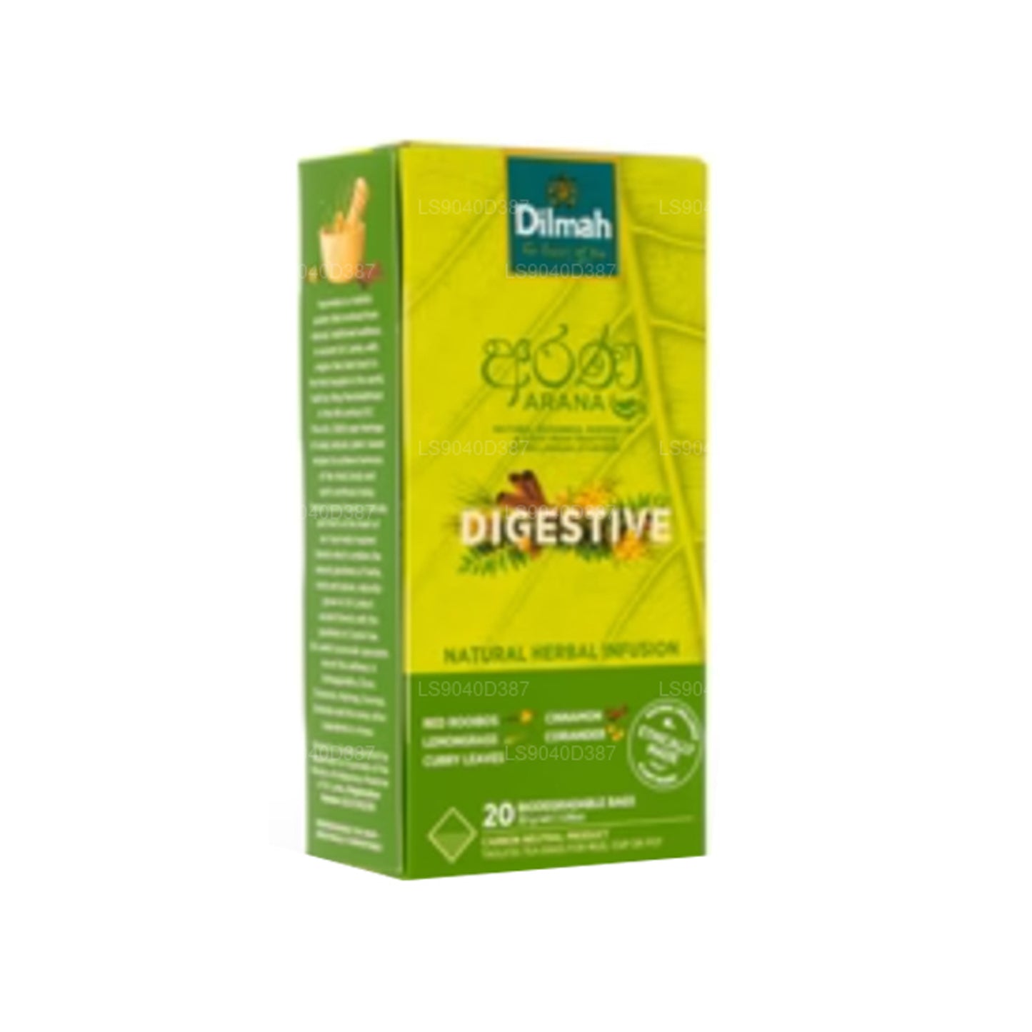 Dilmah Arana Digestive Red Rooibos natuurlijke kruideninfusie (20 theezakjes zonder etiket)