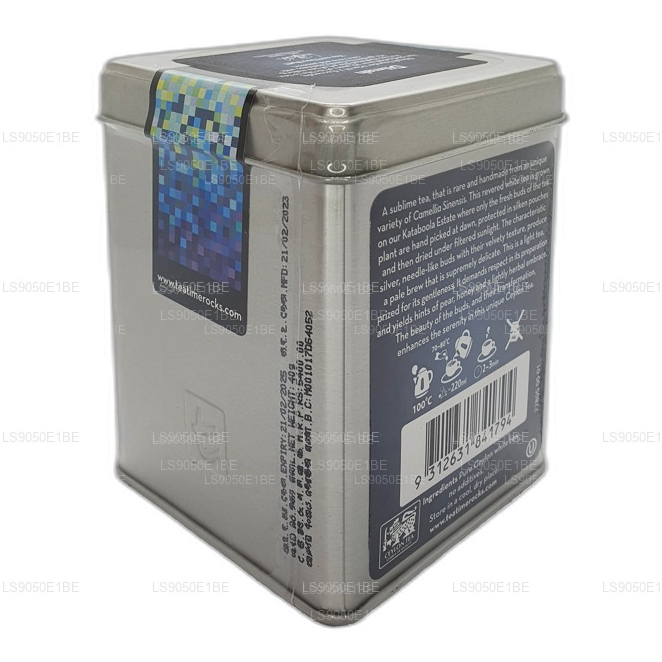 Dilmah T-serie VSRT Ceylon zilveren tips witte theeblikje Caddy (40 g) met losse bladeren
