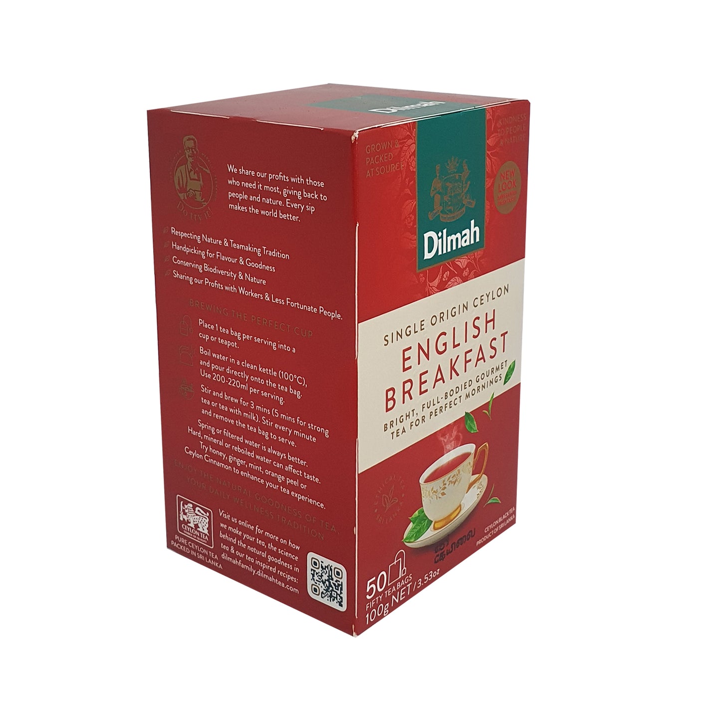 Dilmah Engelse ontbijtthee, 50 theezakjes (100 g)