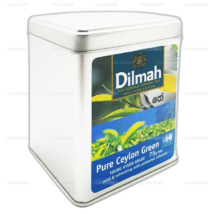 Dilmah Pure Ceylon groene thee (YOUNG HYSON GRADE) Losbladige thee (75 g) Caddy