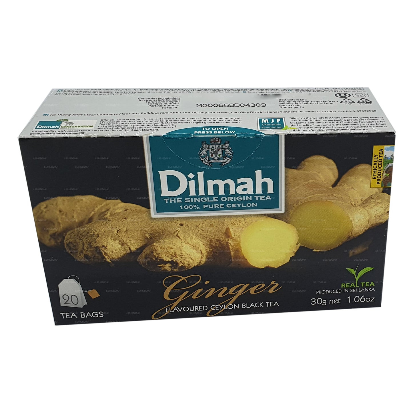 Dilmah zwarte thee met gembersmaak (30 g) 20 theezakjes