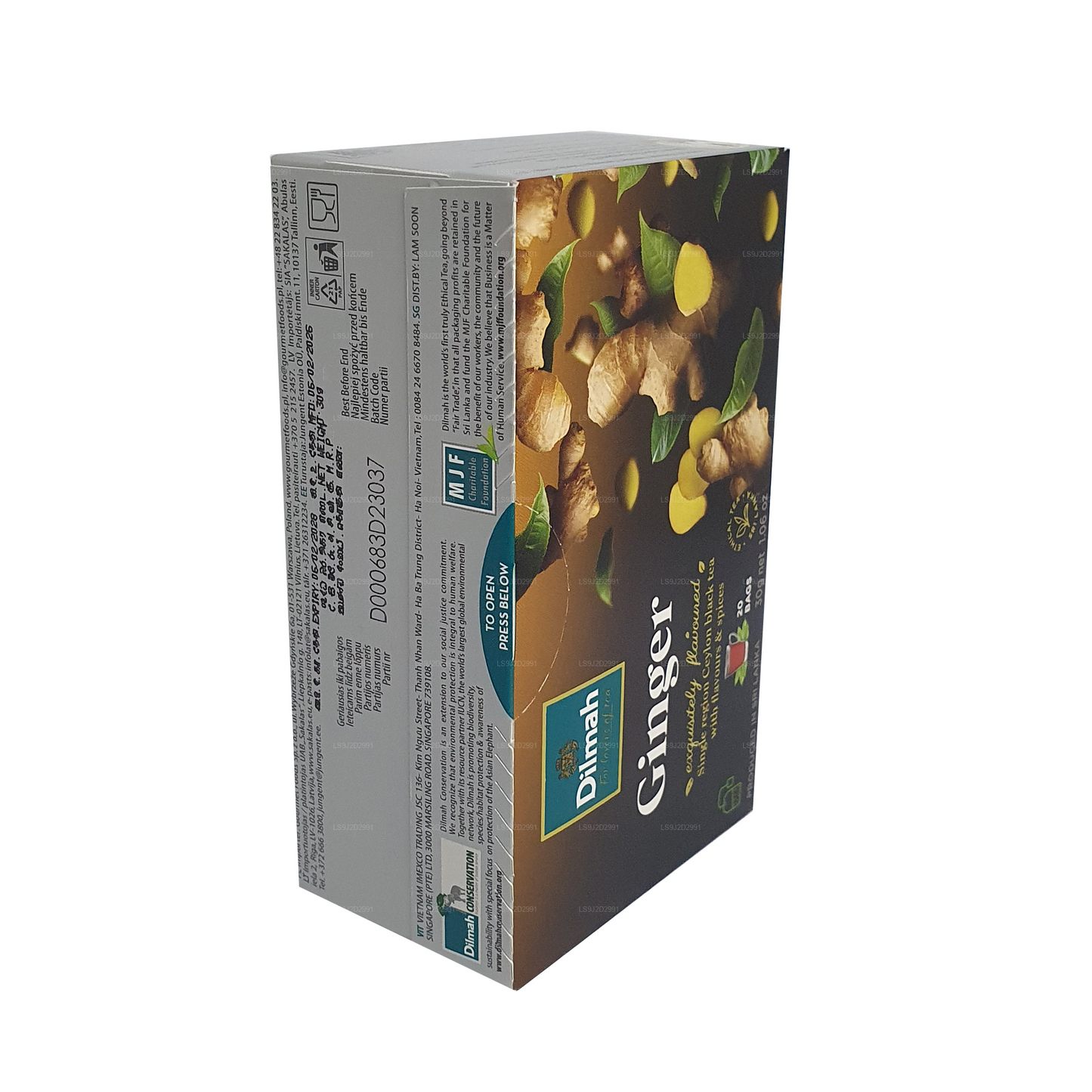 Dilmah zwarte thee met gembersmaak (30 g) 20 theezakjes