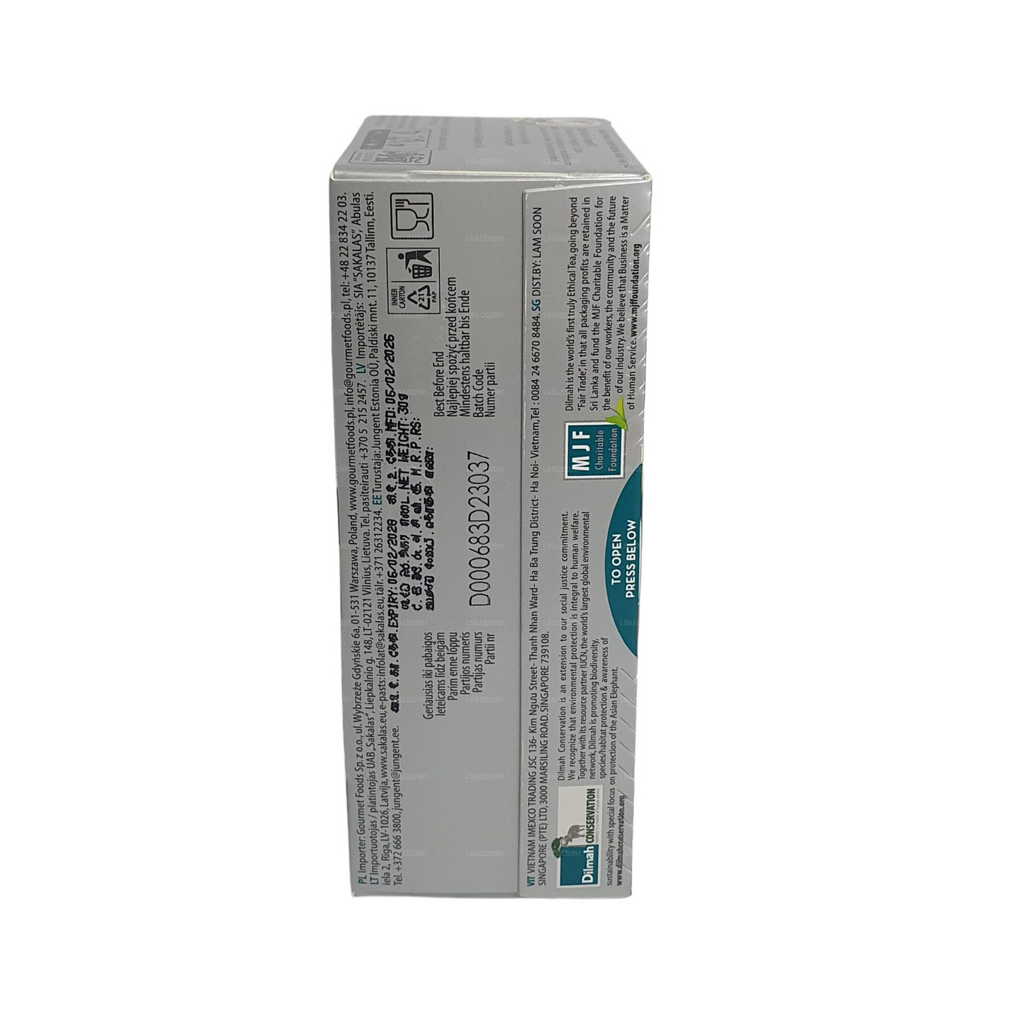 Dilmah zwarte thee met gembersmaak (30 g) 20 theezakjes