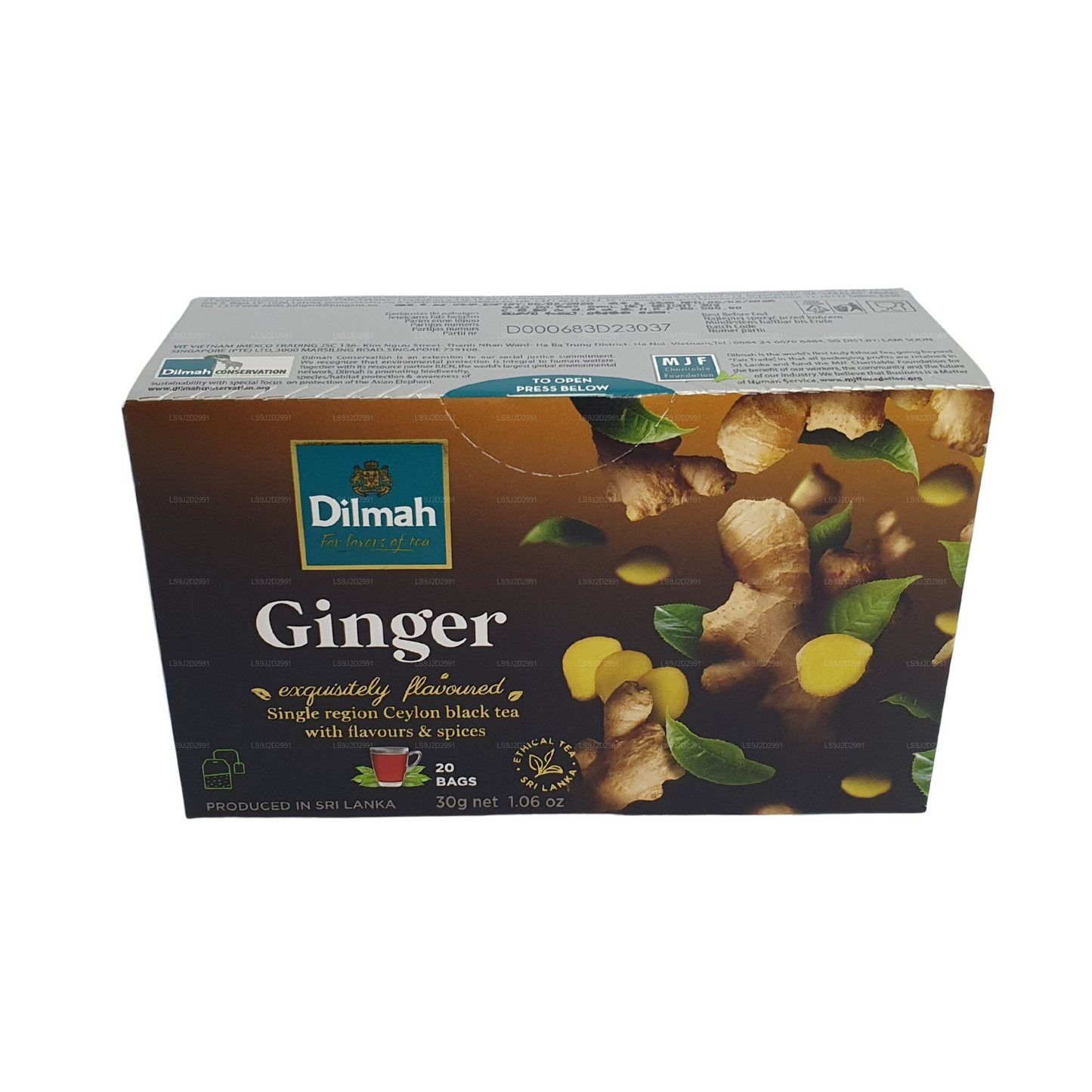 Dilmah zwarte thee met gembersmaak (30 g) 20 theezakjes