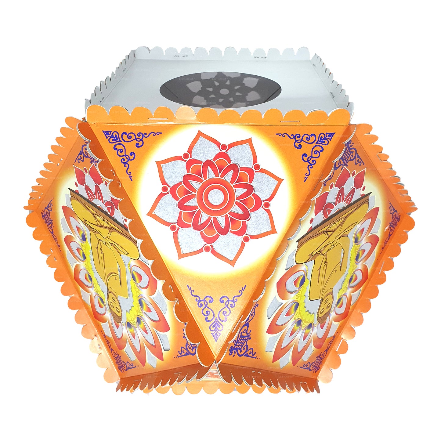 Lakpura Cardboard Vesak Lanterns (Atapattam Koodu) 3Pcs Pack