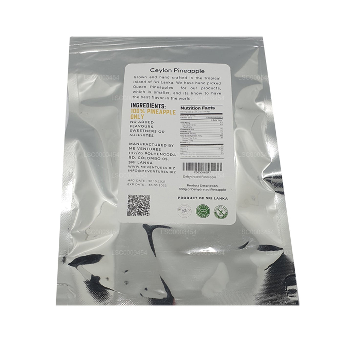 ME Gedehydrateerde ananas (100 g)