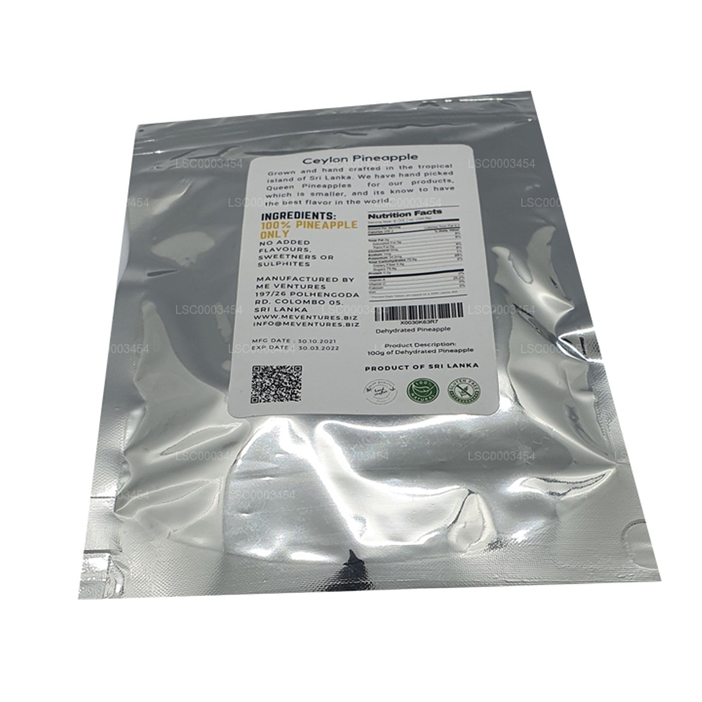 ME Gedehydrateerde ananas (100 g)