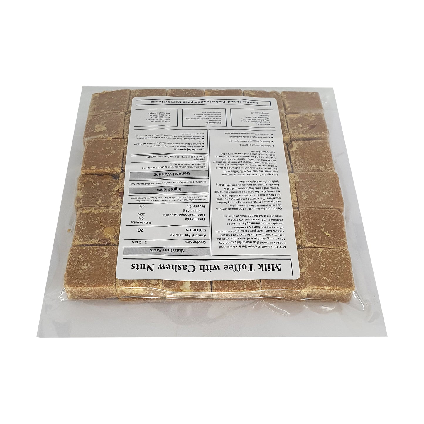 Lakpura Melktoffee met cashewnoten (50 stuks)
