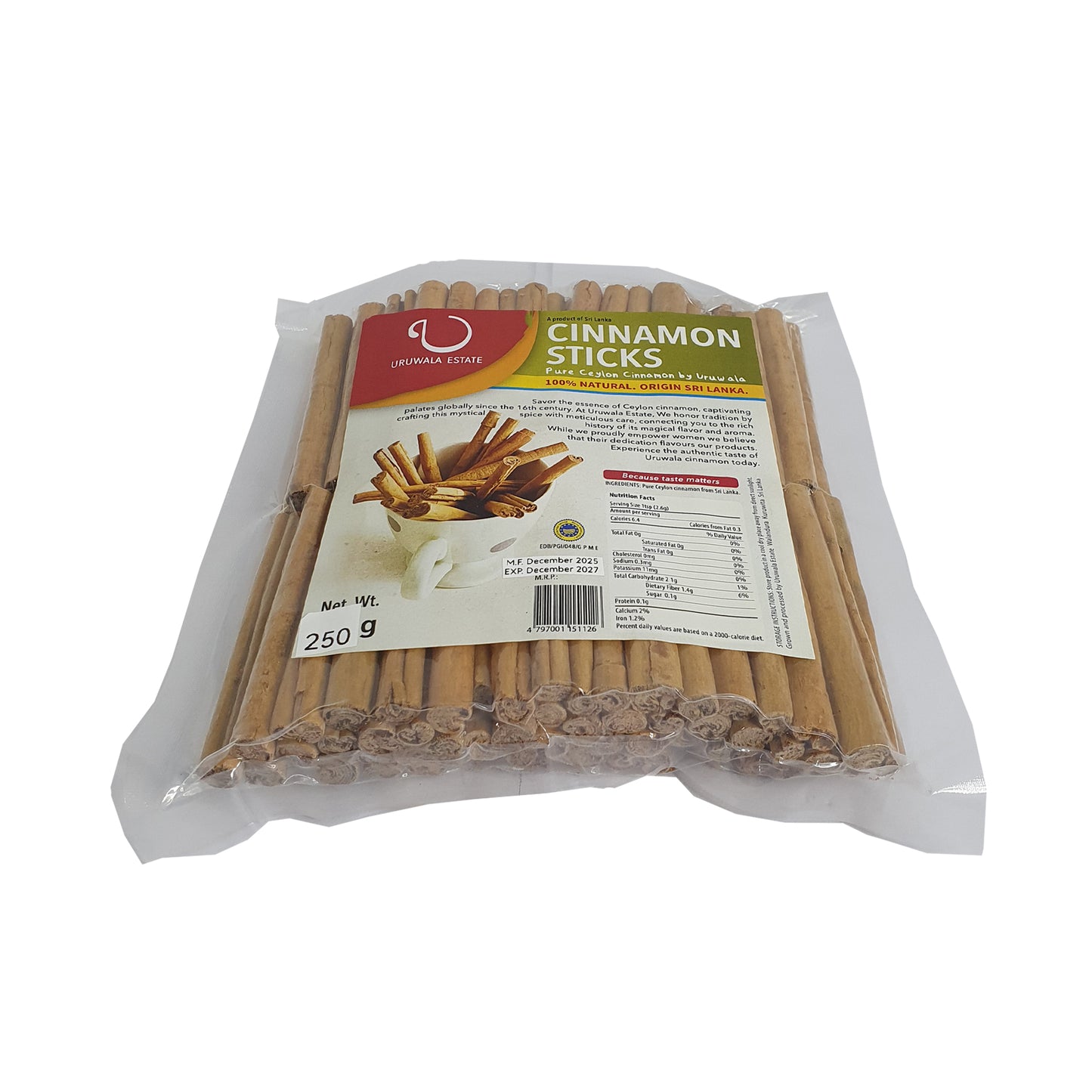 Uruwala Estate "C5 Special" Grade Cinnamon Sticks