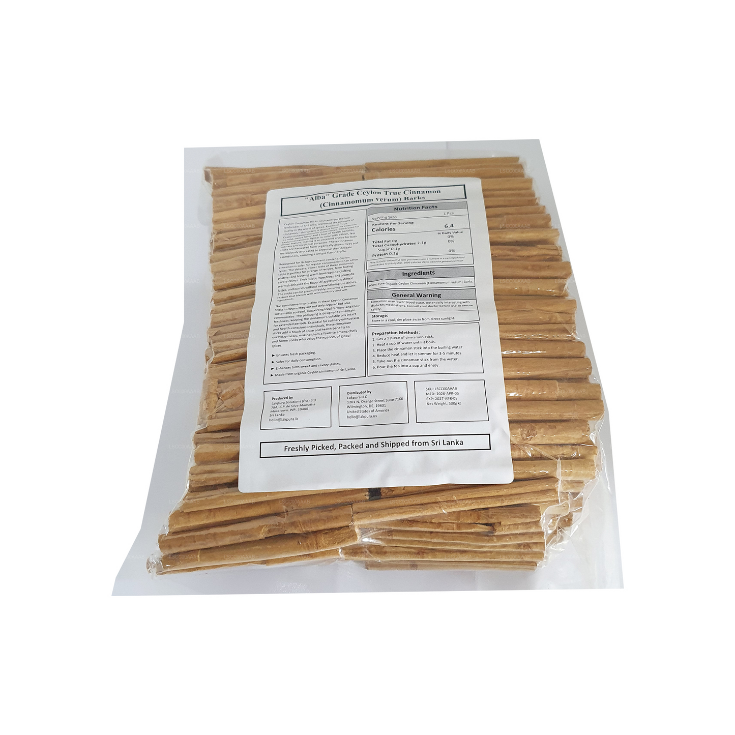Lakpura® Ceylon Echte kaneel "Alba" Kwaliteit stokjes