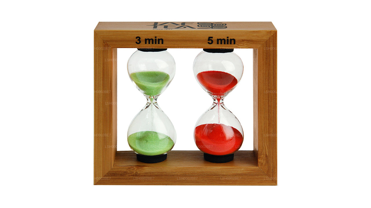 Jaf Tea Timer met bamboe frame en glazen zandtimer