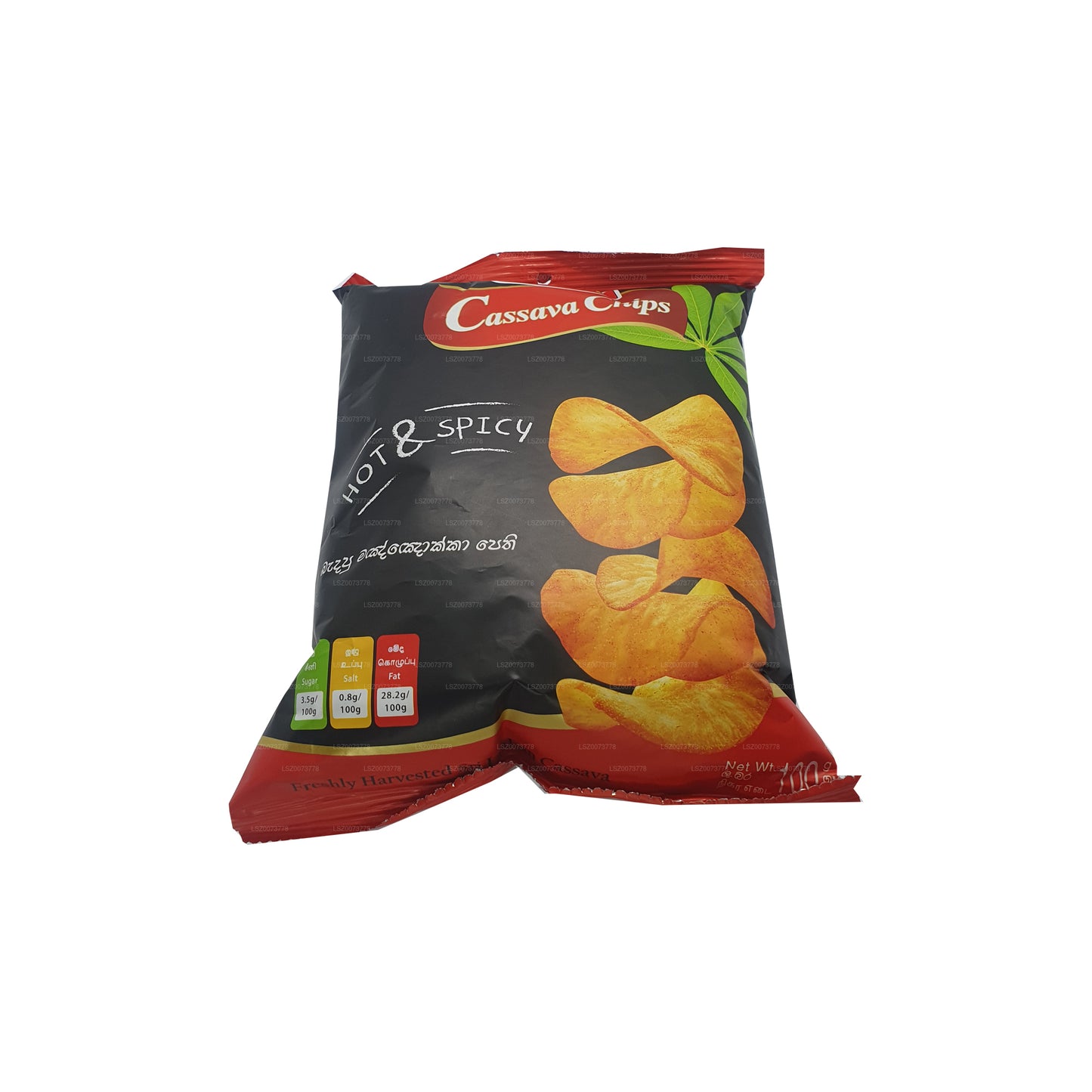 Rancrisp Cassavechips warm en pittig (100 g)