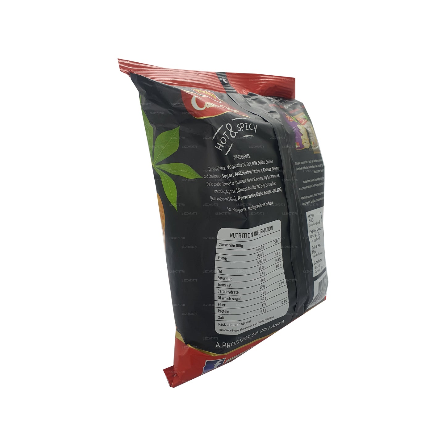 Rancrisp Cassavechips warm en pittig (100 g)