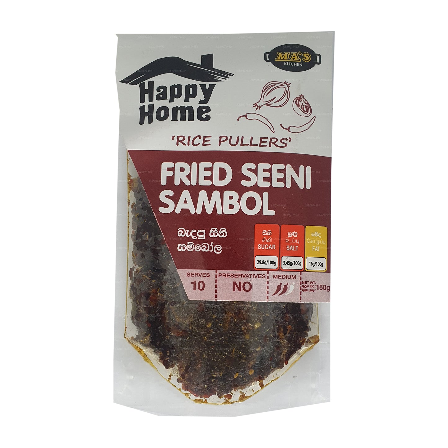 MA's Kitchen Happy Home Gefrituurde Seeni Sambal (150 g)