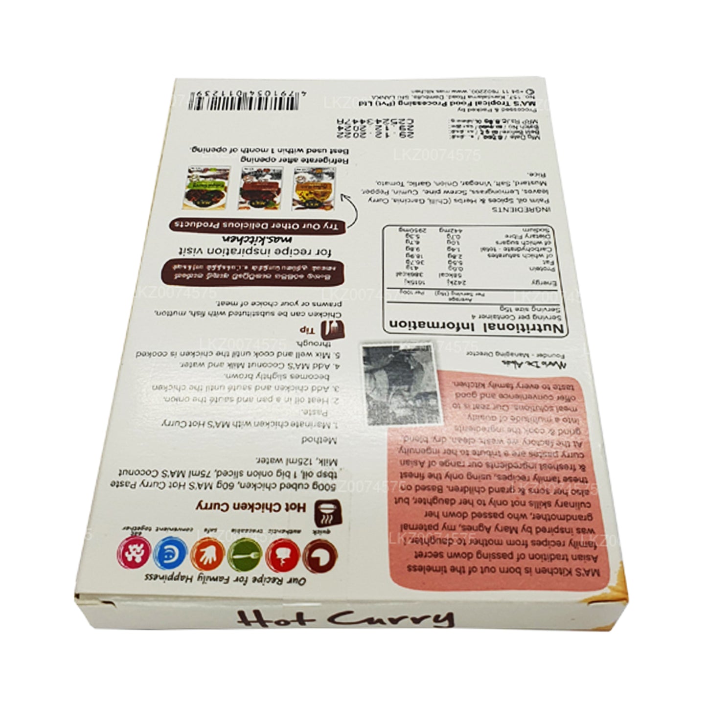 MA's Kitchen Sri Lankaanse warme currypasta (60 g)