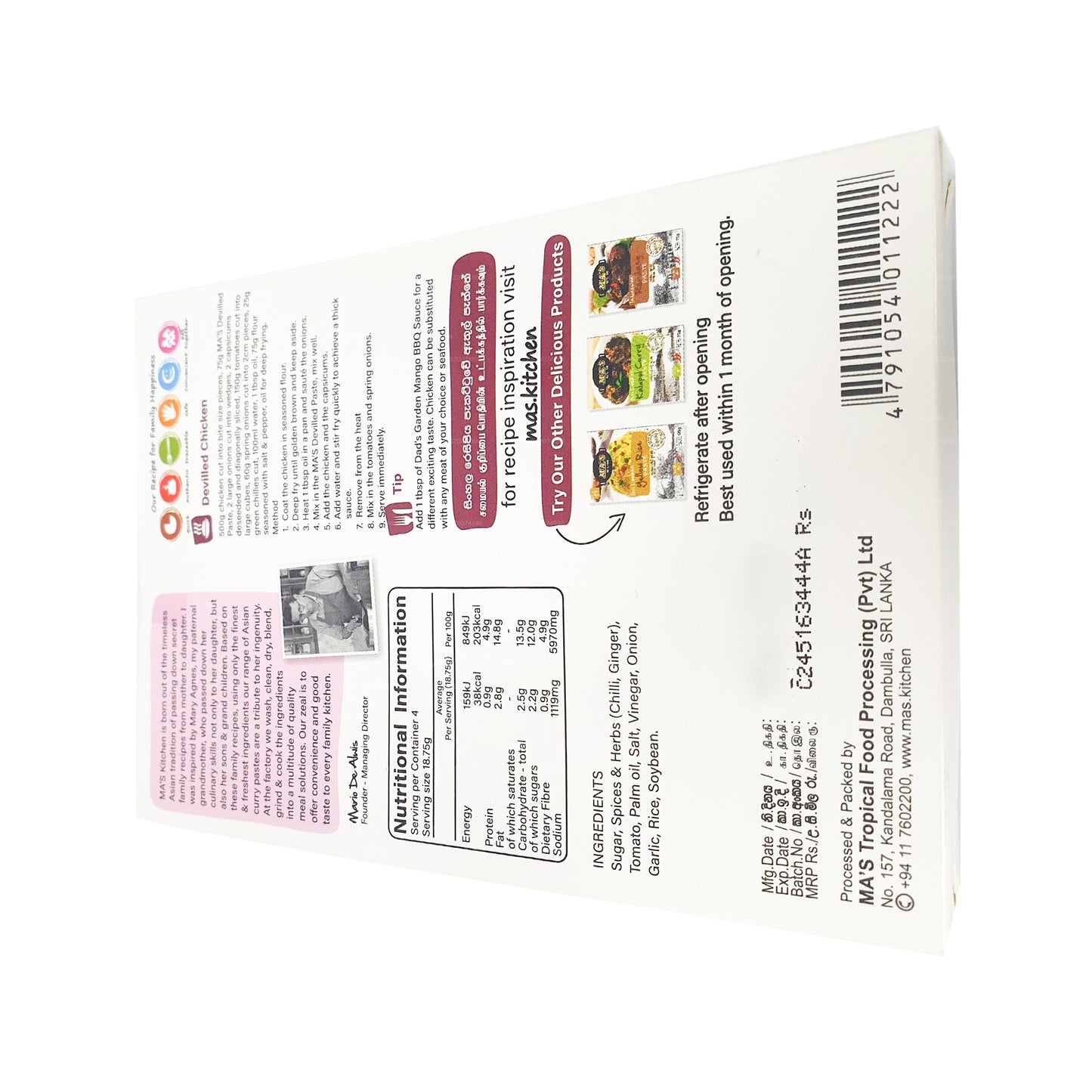 MA's Kitchen gevulde pasta (60 g)