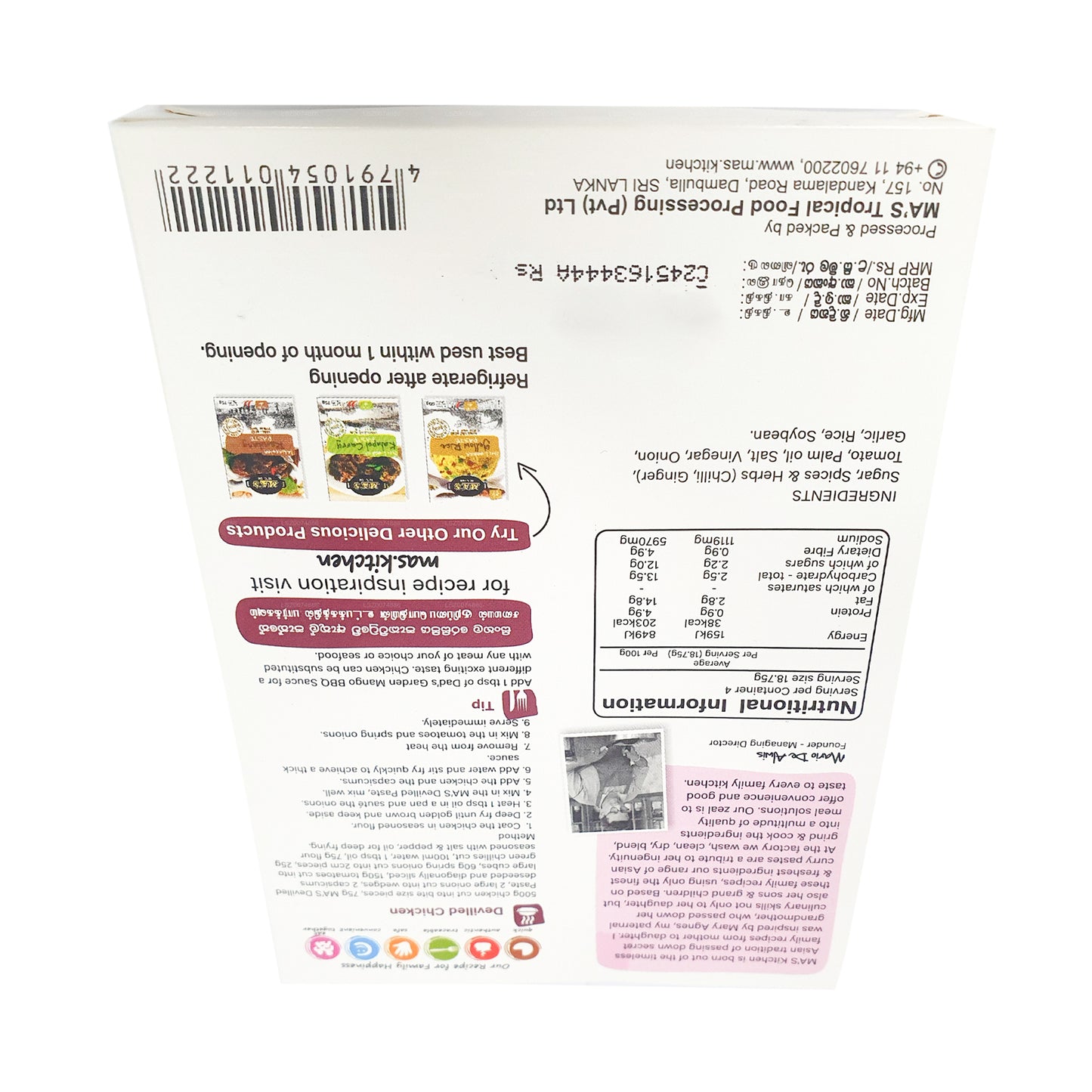 MA's Kitchen gevulde pasta (60 g)