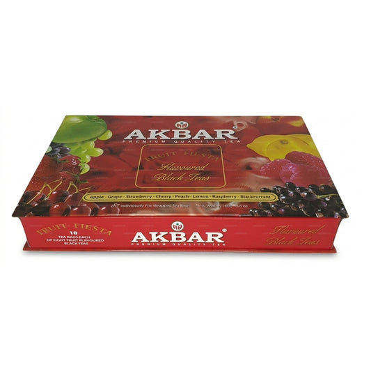 Akbar Fruit Fiesta gearomatiseerde zwarte thee geschenkdoos 80 theezakjes (160 g)