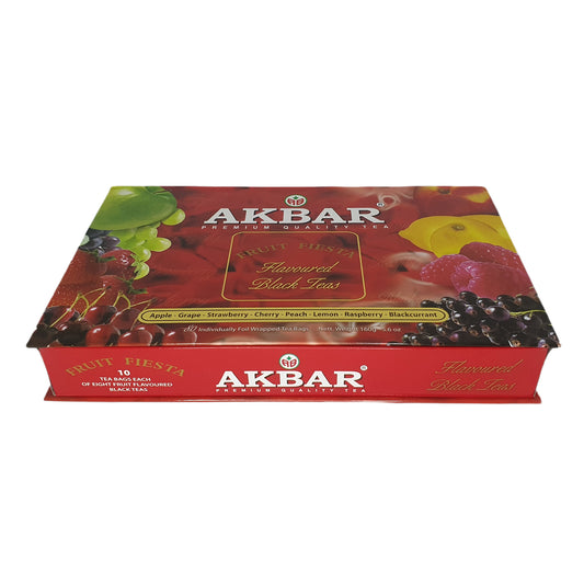 Akbar Fruit Fiesta gearomatiseerde zwarte thee geschenkdoos 80 theezakjes (160 g)