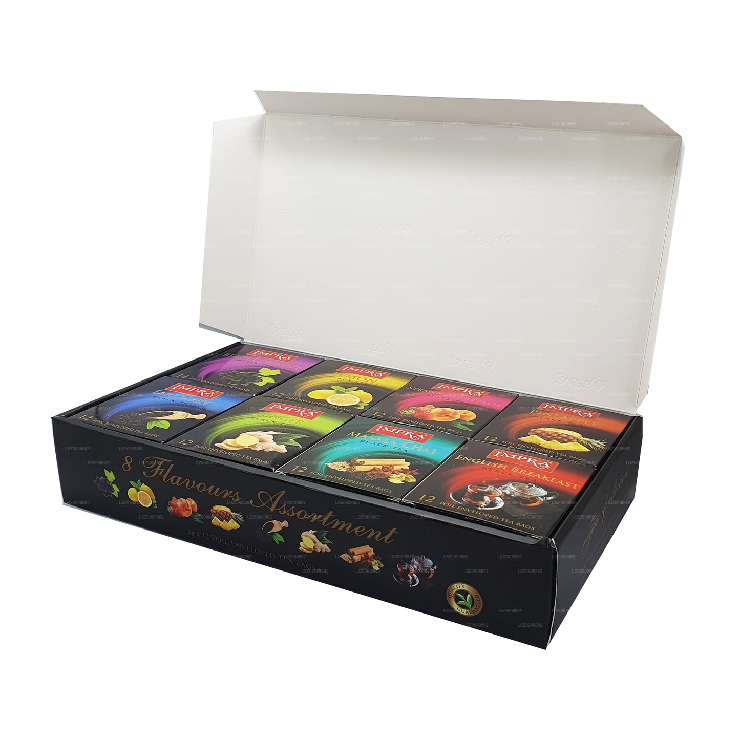 Impra geschenkpakket zwarte envelop met theefolie (192 g)