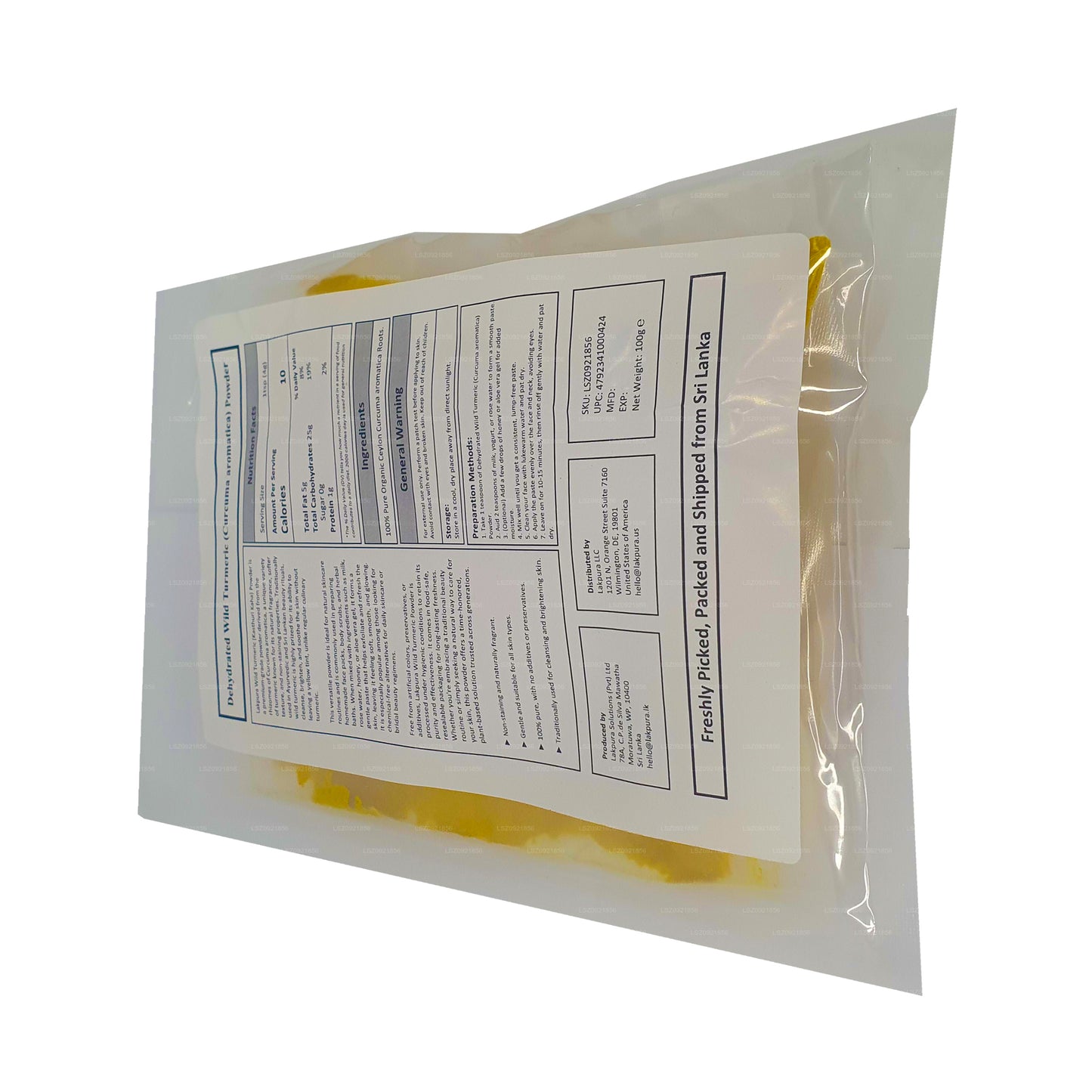 Lakpura wilde kurkuma (Kasthuri kaha) poeder