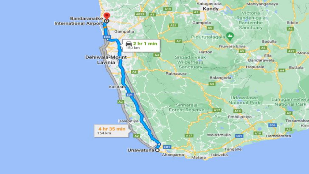 Privévervoer van Unawatuna City naar Colombo Airport (CMB)