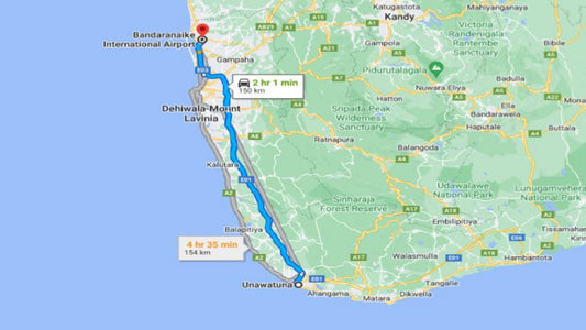 Privévervoer van Unawatuna City naar Colombo Airport (CMB)