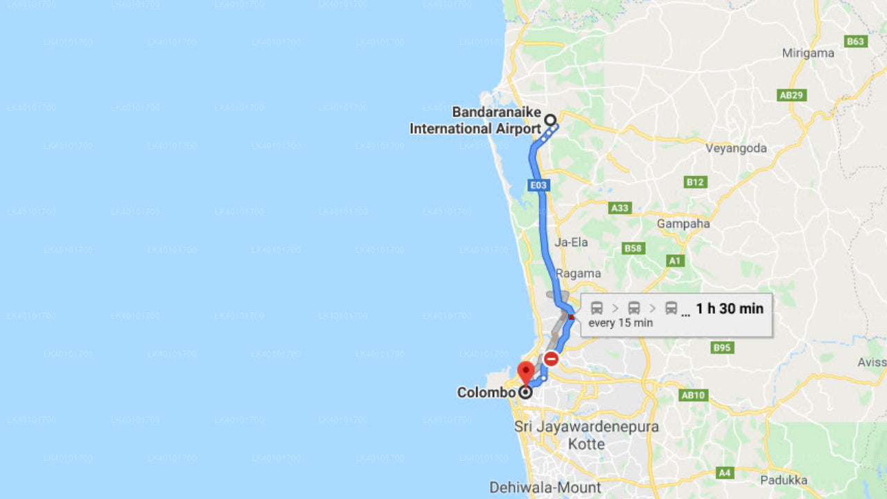 Privétransfer van Colombo Airport (CMB) naar Colombo City met Mercedes Benz E350