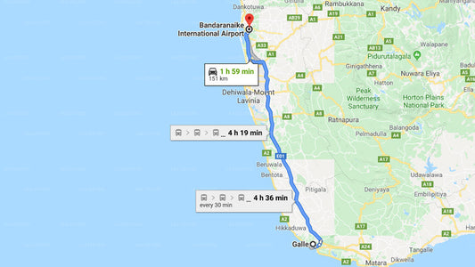 Privévervoer van Galle City naar luchthaven Colombo (CMB)