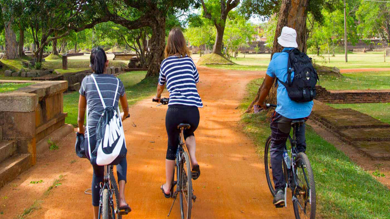 Fietsen door oude ruïnes vanuit Polonnaruwa