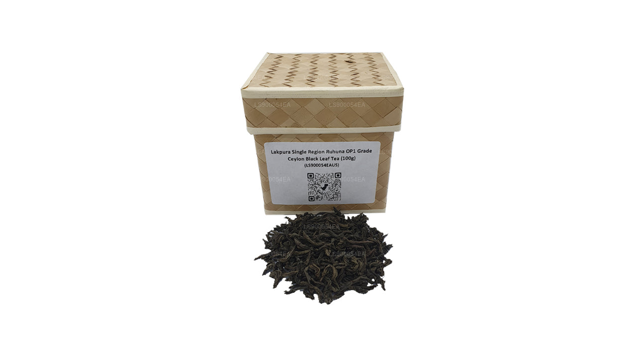 Lakpura Ruhuna OP1 Grade Ceylon Black Leaf-thee met één regio (100 g)